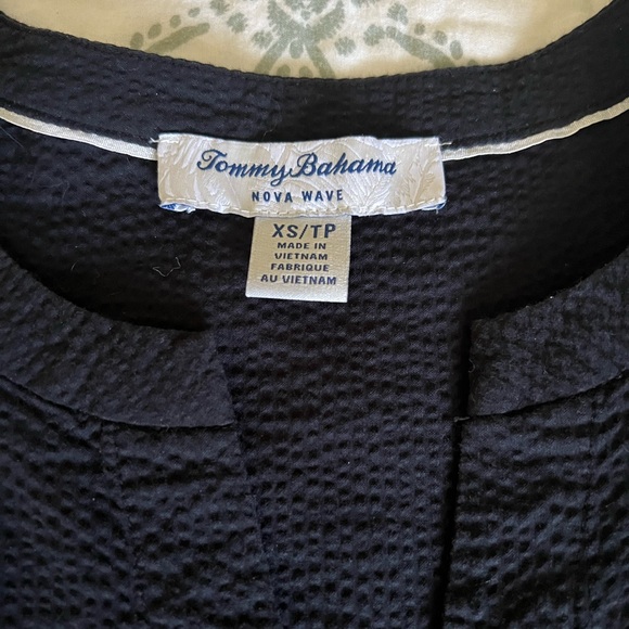Tommy Bahamas puff sleeved black top xs - Picture 4 of 8
